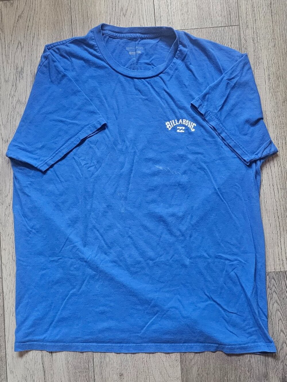 Billabong Mens Royal Blue Graphic T Shirt Palm Tree Box Back Logo Size Large